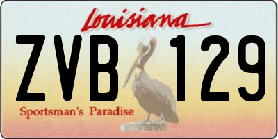 LA license plate ZVB129