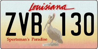 LA license plate ZVB130