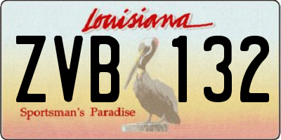 LA license plate ZVB132