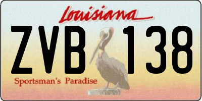 LA license plate ZVB138