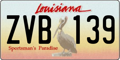 LA license plate ZVB139