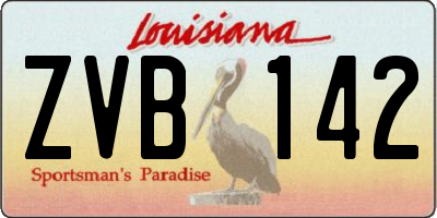 LA license plate ZVB142