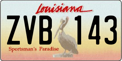 LA license plate ZVB143