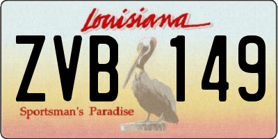 LA license plate ZVB149