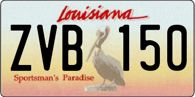 LA license plate ZVB150