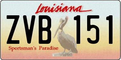 LA license plate ZVB151