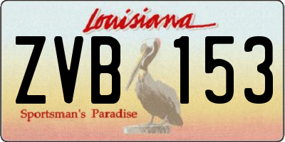 LA license plate ZVB153