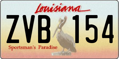 LA license plate ZVB154