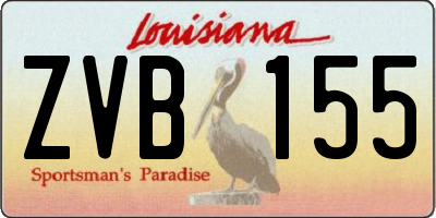 LA license plate ZVB155