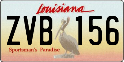 LA license plate ZVB156