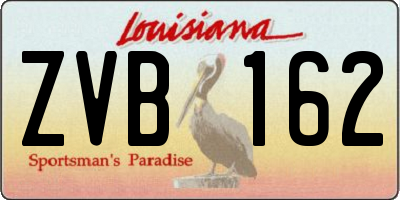 LA license plate ZVB162
