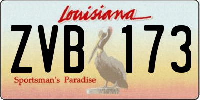 LA license plate ZVB173