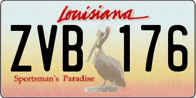 LA license plate ZVB176