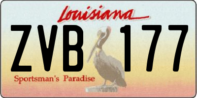 LA license plate ZVB177