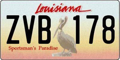 LA license plate ZVB178