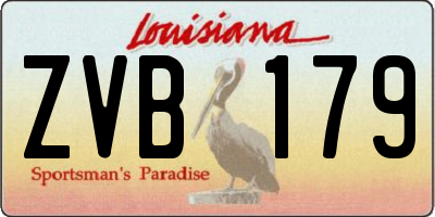 LA license plate ZVB179