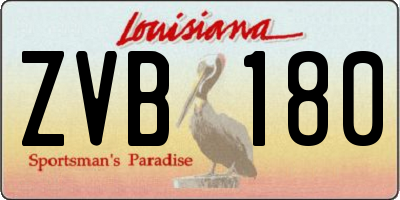 LA license plate ZVB180