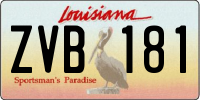 LA license plate ZVB181