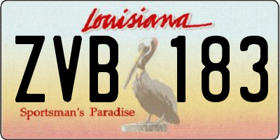 LA license plate ZVB183