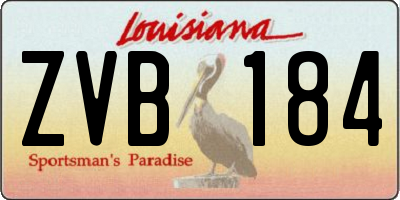 LA license plate ZVB184