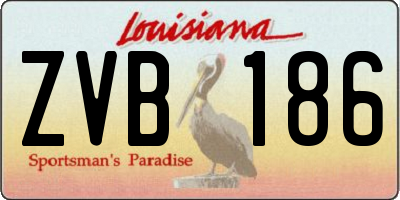 LA license plate ZVB186