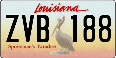 LA license plate ZVB188