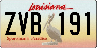 LA license plate ZVB191