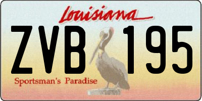 LA license plate ZVB195