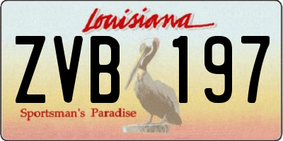 LA license plate ZVB197