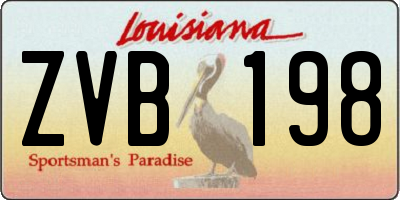 LA license plate ZVB198