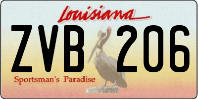 LA license plate ZVB206