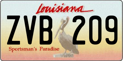 LA license plate ZVB209