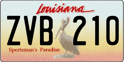 LA license plate ZVB210