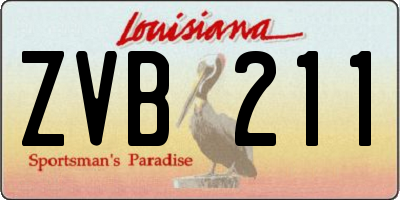LA license plate ZVB211