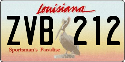 LA license plate ZVB212