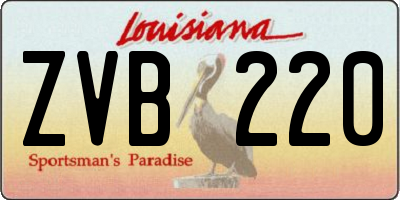 LA license plate ZVB220