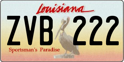 LA license plate ZVB222