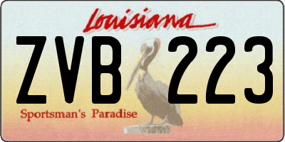 LA license plate ZVB223