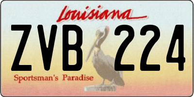 LA license plate ZVB224