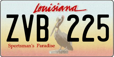 LA license plate ZVB225