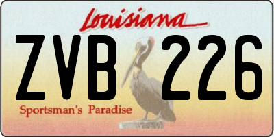 LA license plate ZVB226