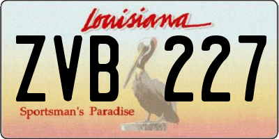 LA license plate ZVB227