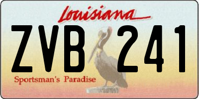 LA license plate ZVB241