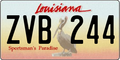 LA license plate ZVB244