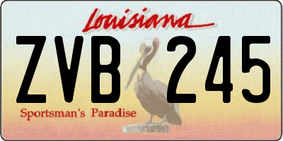 LA license plate ZVB245