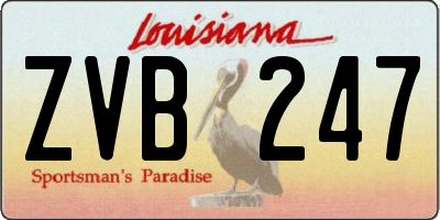 LA license plate ZVB247