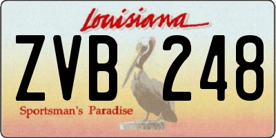 LA license plate ZVB248