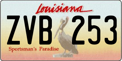 LA license plate ZVB253