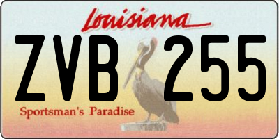 LA license plate ZVB255