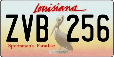 LA license plate ZVB256